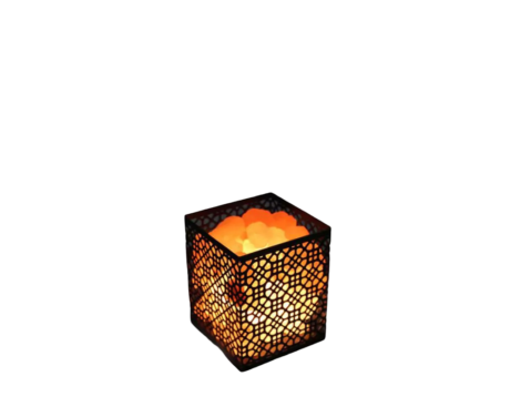 Dye Cut Iron Basket Salt Lamp
