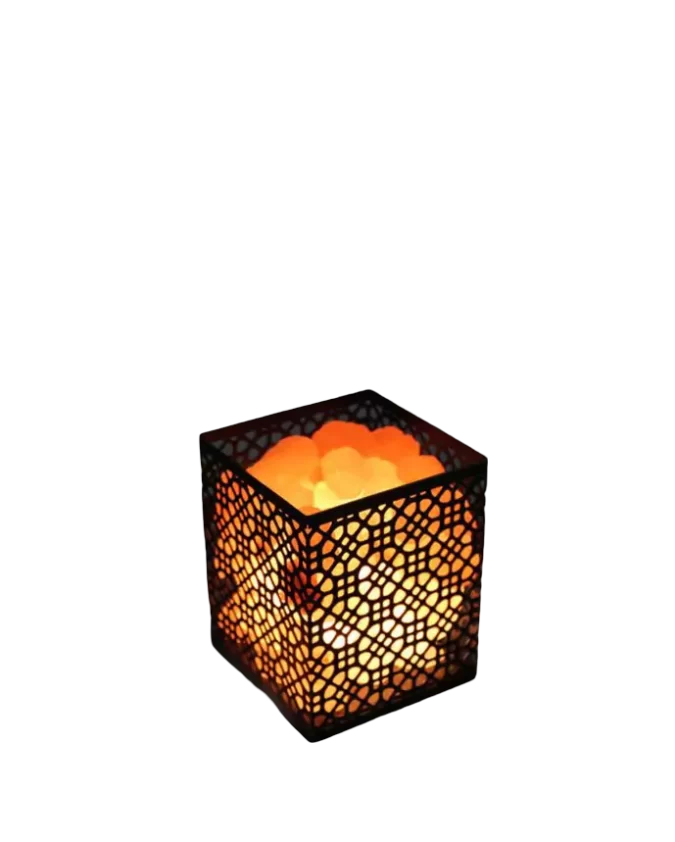 Dye Cut Iron Basket Salt Lamp