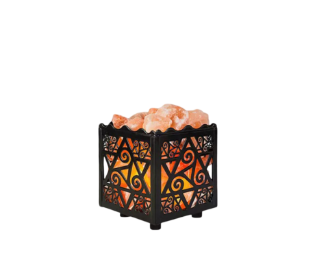Elegant Iron Basket Salt Lamp