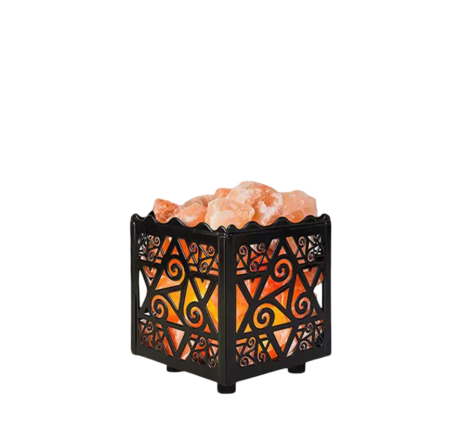 Elegant Iron Basket Salt Lamp