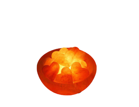 Heart Chunks Fire Bowl Salt Lamp
