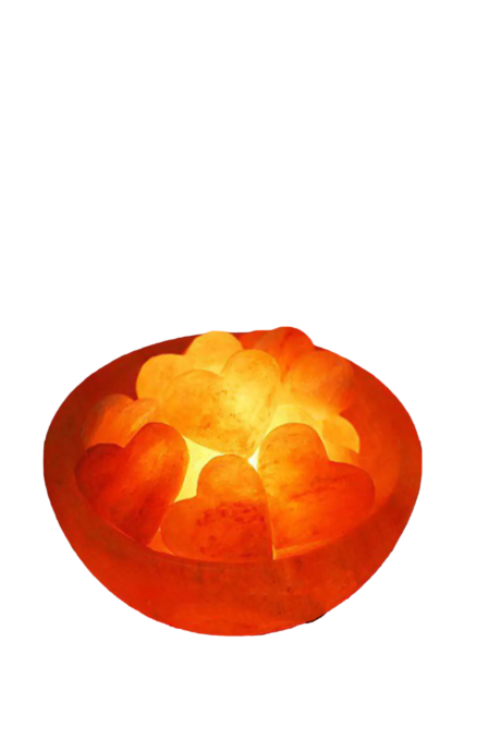 Heart Chunks Fire Bowl Salt Lamp