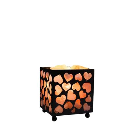 Heart Iron Basket Salt Lamp