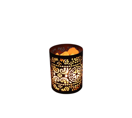 Iron Basket Night Salt Lamp
