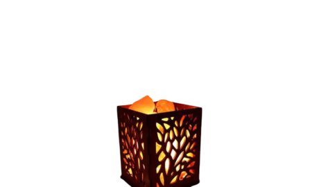 Leaf Cut Basket Salt Lamp