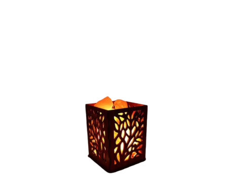 Leaf Cut Basket Salt Lamp