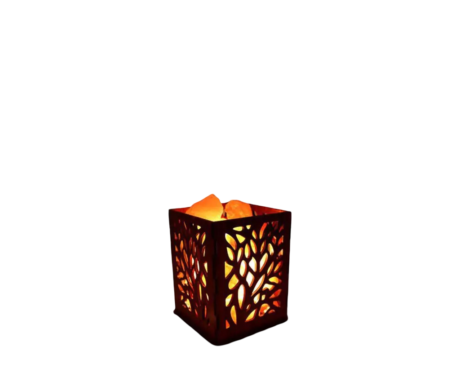 Leaf Cut Basket Salt Lamp