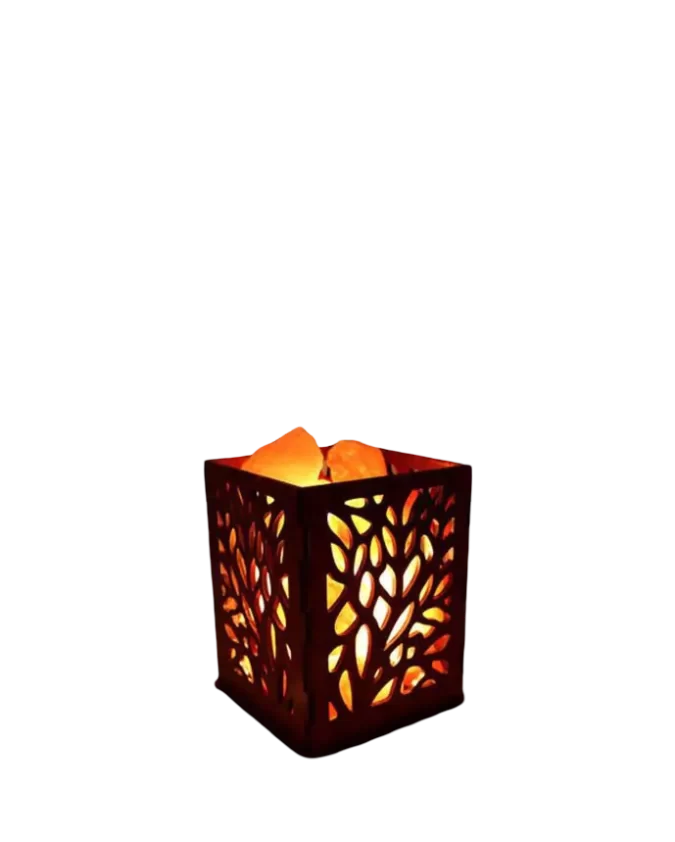 Leaf Cut Basket Salt Lamp