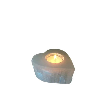 White Heart Candle Holder