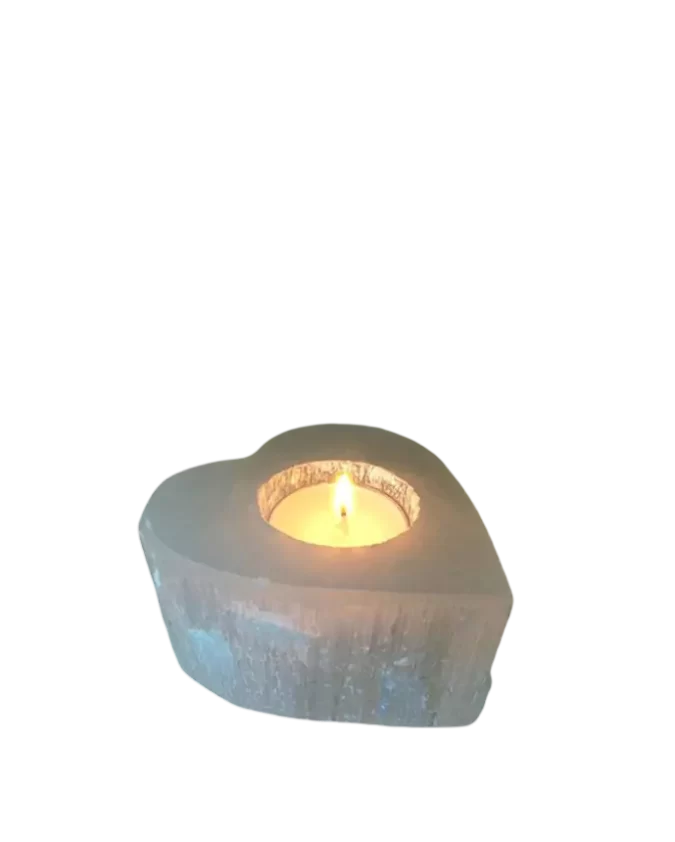 White Heart Candle Holder