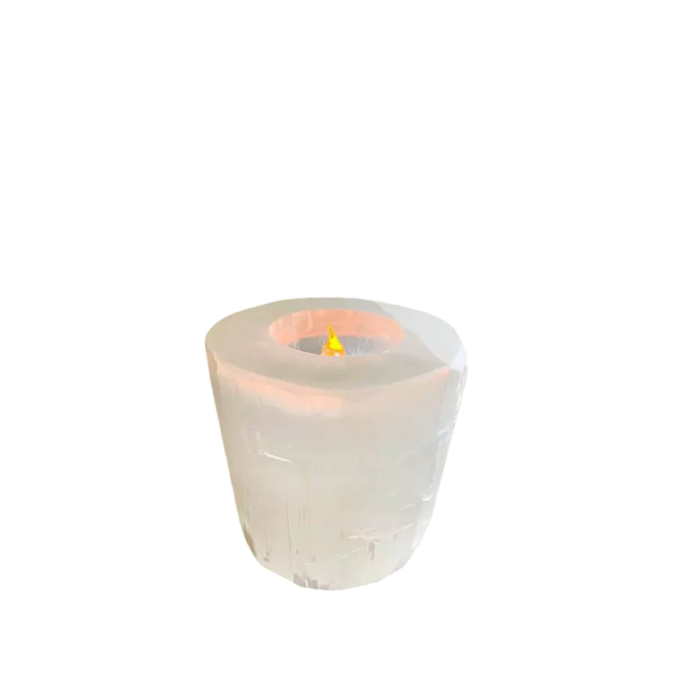 White Round Candle Holder