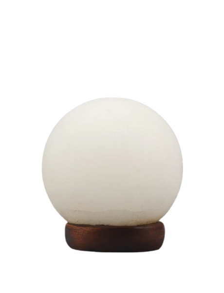 White Round Salt Lamp