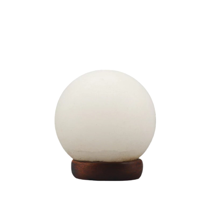 White Round Salt Lamp