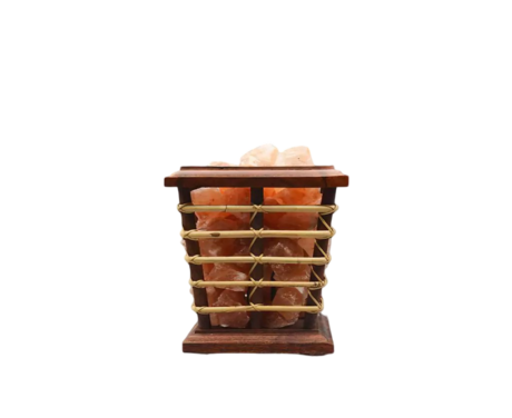 Wooden Basket Salt Lamp D1