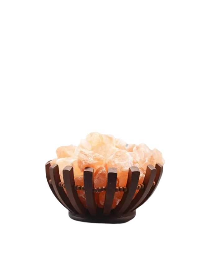 Wooden Basket Salt Lamp D2