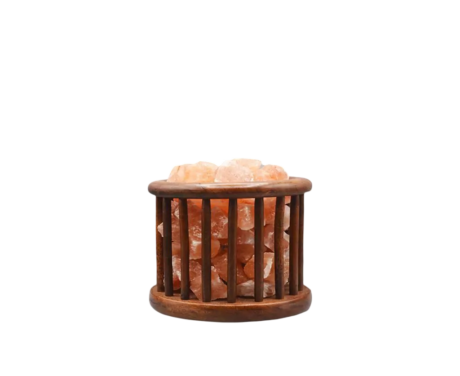 Wooden Basket Salt Lamp D3