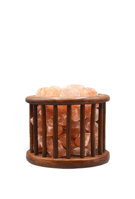 Wooden Basket Salt Lamp D3