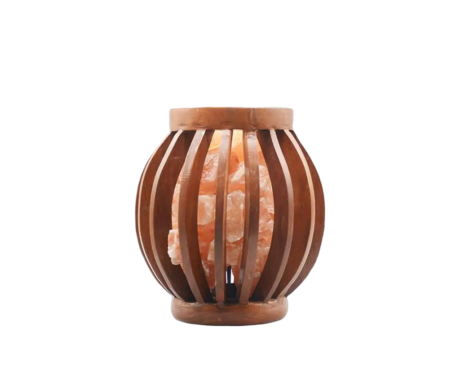 Wooden Basket Salt Lamp D4