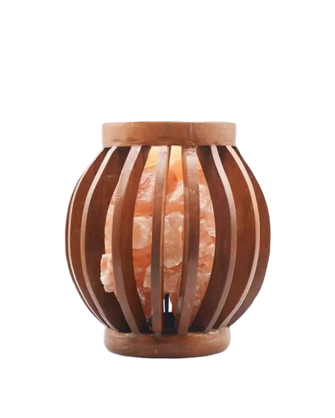 Wooden Basket Salt Lamp D4