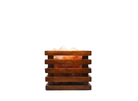 Wooden Basket Salt Lamp D6