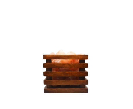 Wooden Basket Salt Lamp D6