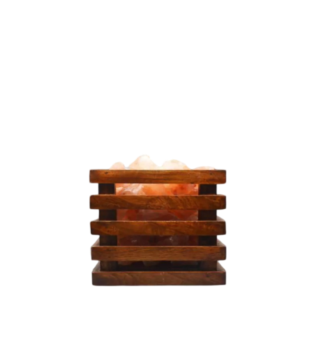 Wooden Basket Salt Lamp D6