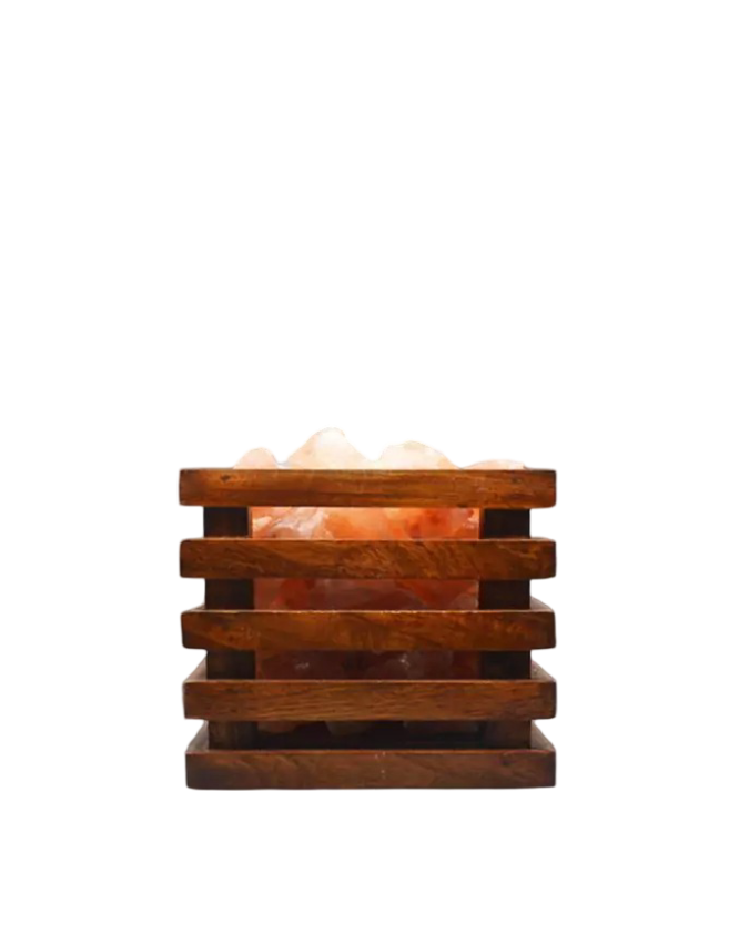 Wooden Basket Salt Lamp D6
