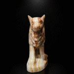 Multi Green Onyx Fox Sculpture