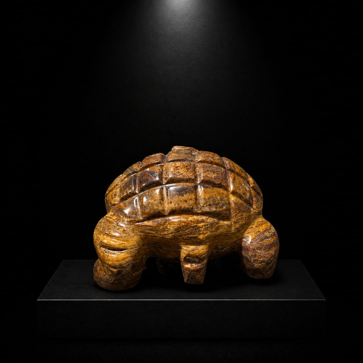 Exotic Onyx Turtle Hand-Carved Luxury Sculpture - Image 3