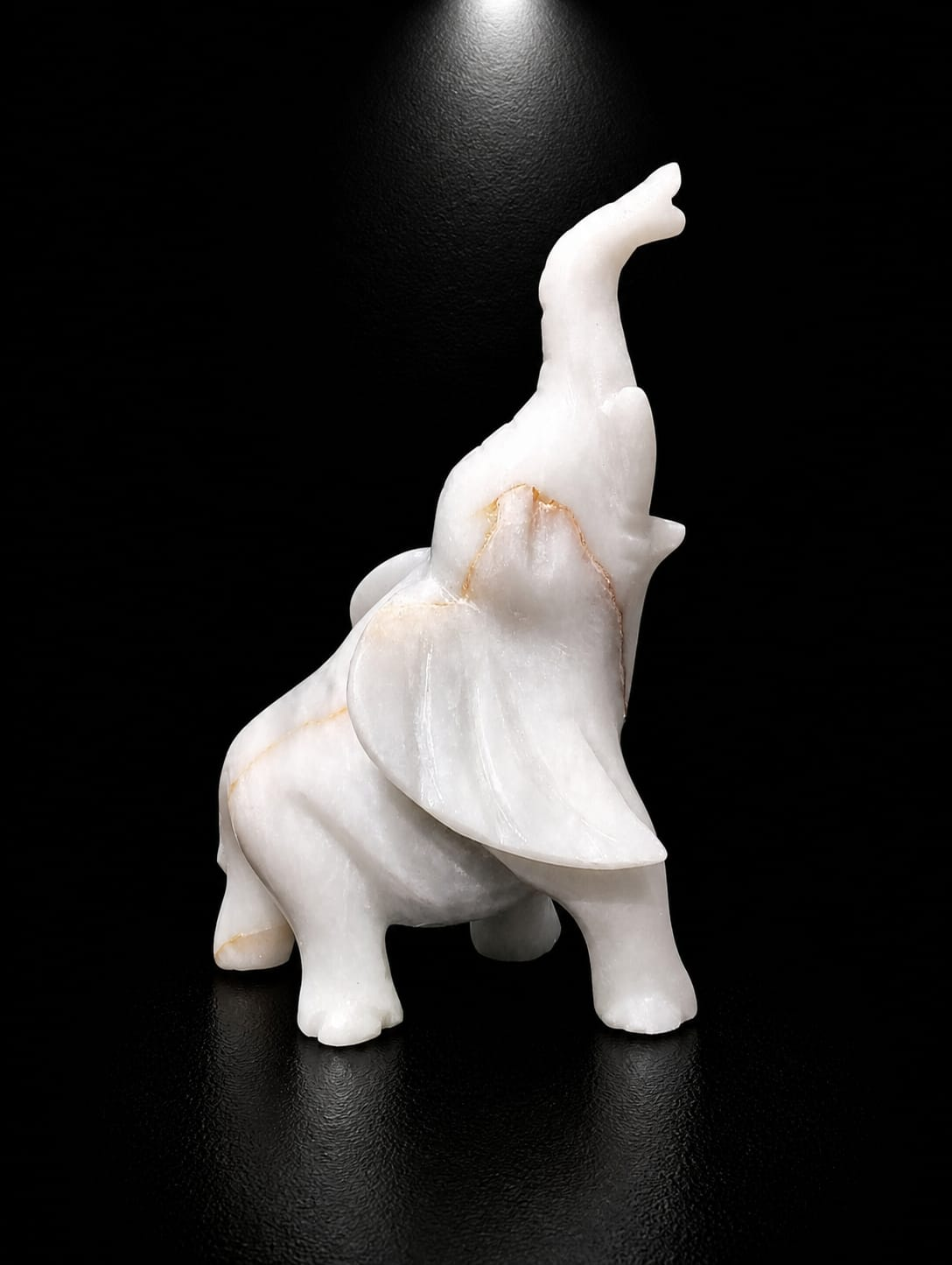 White Onyx Elephant (Raised Trunk – Prosperity Edition) - Image 2