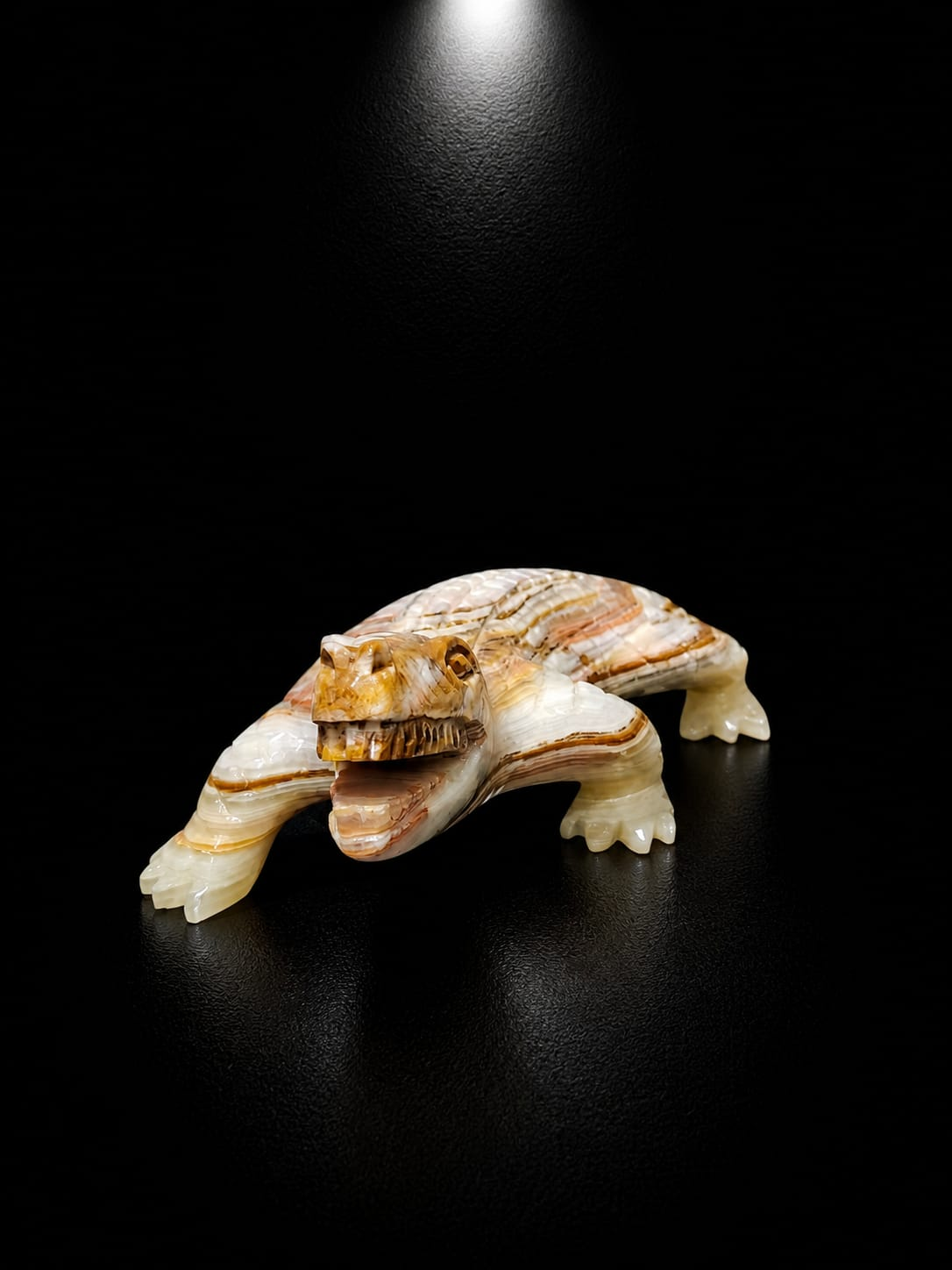 Multi Green Onyx Crocodile (Statement Luxury Sculpture)