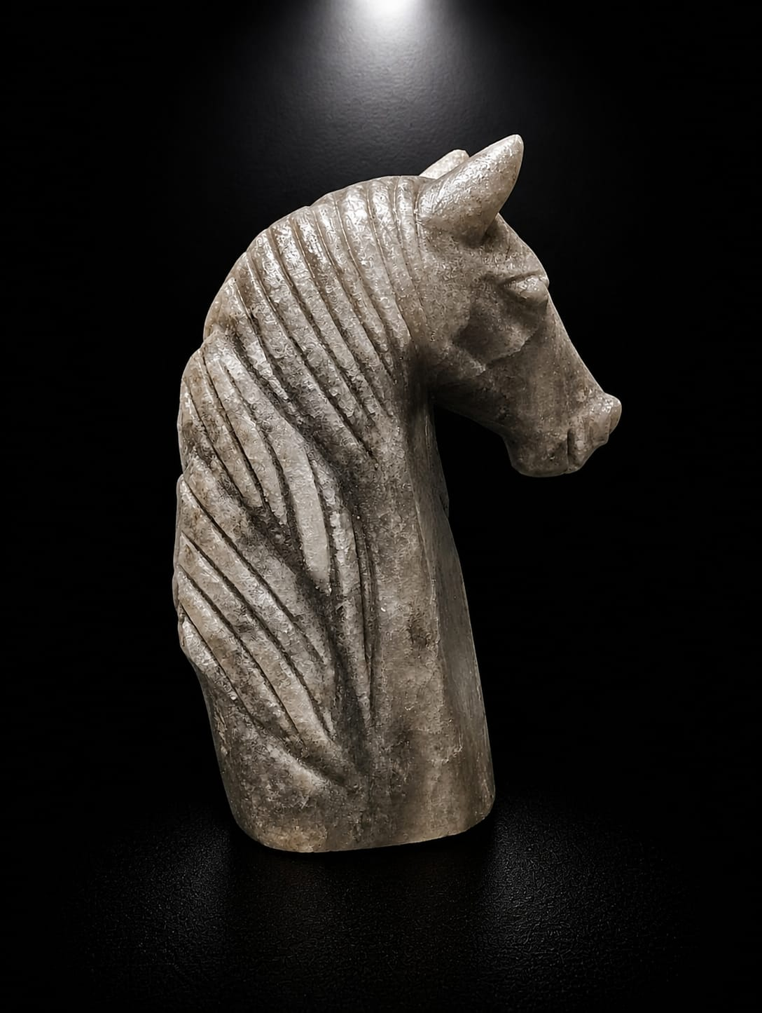 Rare Grey Himalayan Salt Horse Bust (Collector Statement Piece) - Image 3