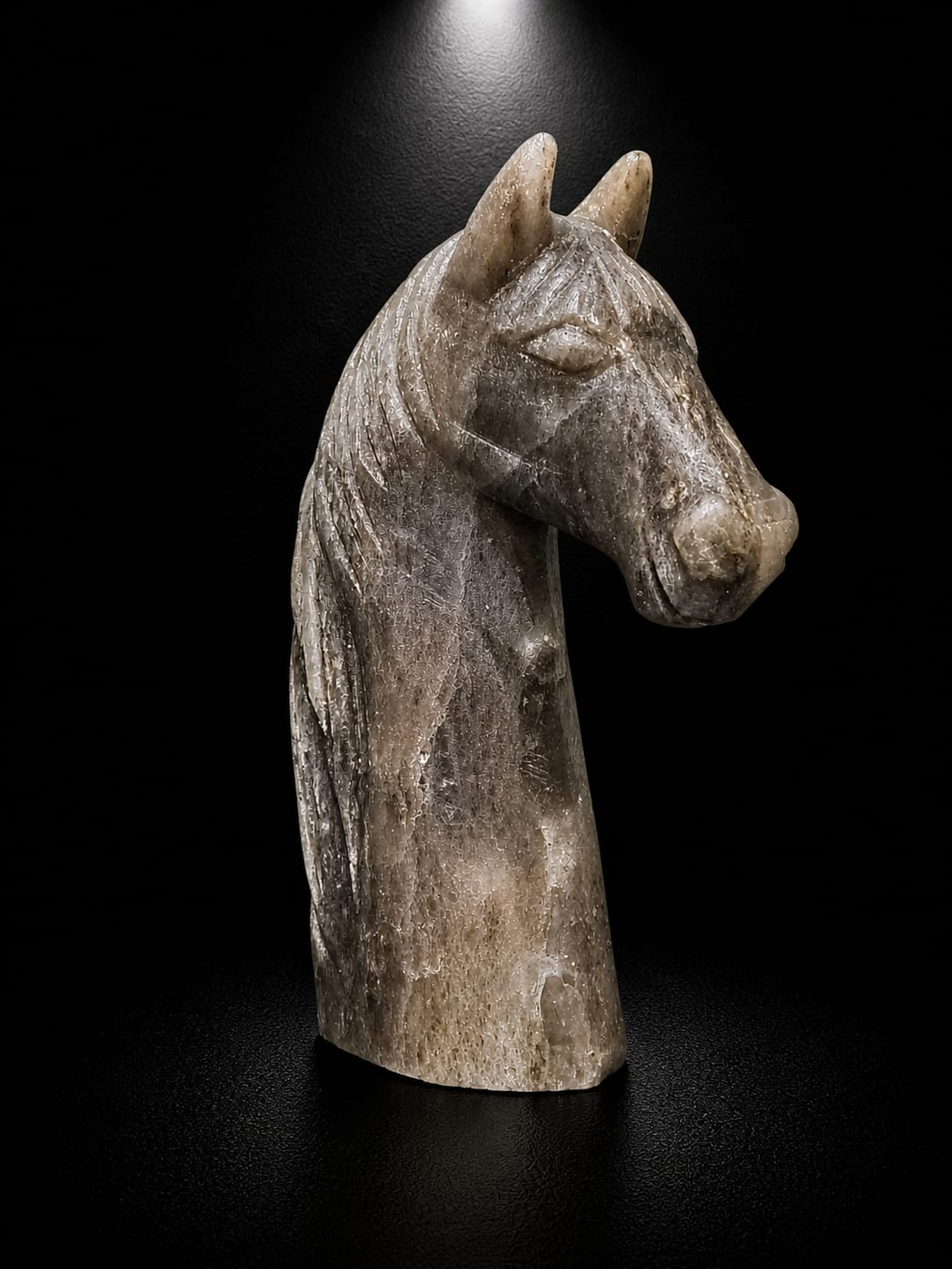 Rare Grey Himalayan Salt Horse Bust (Collector Statement Piece)