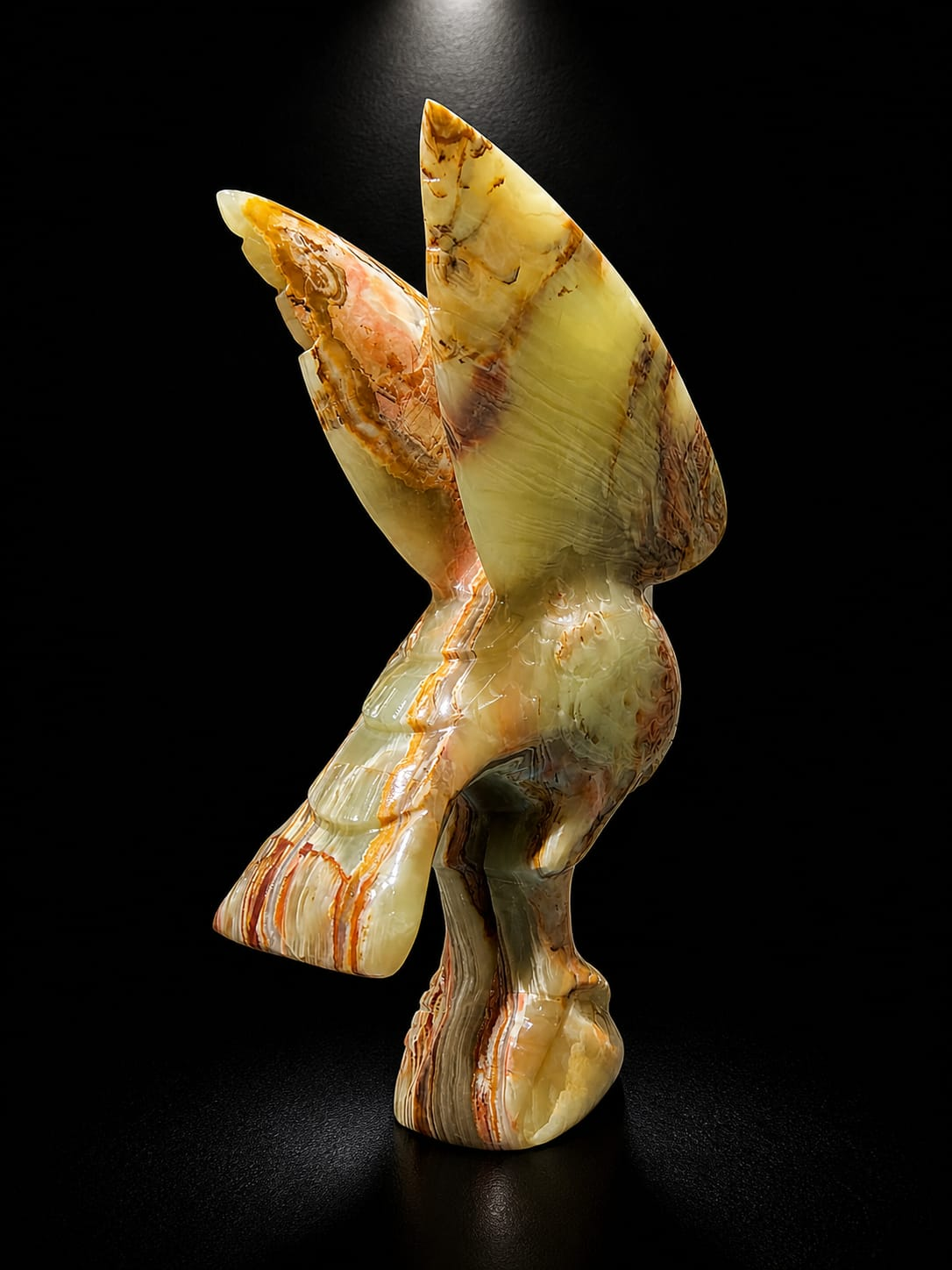 Hand-Carved Multi Onyx Eagle (Luxury Power Statement Sculpture) - Image 3