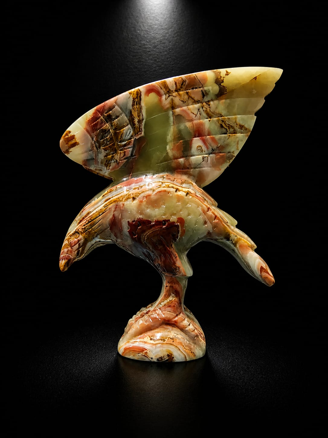 Hand-Carved Multi Onyx Eagle (Luxury Power Statement Sculpture)