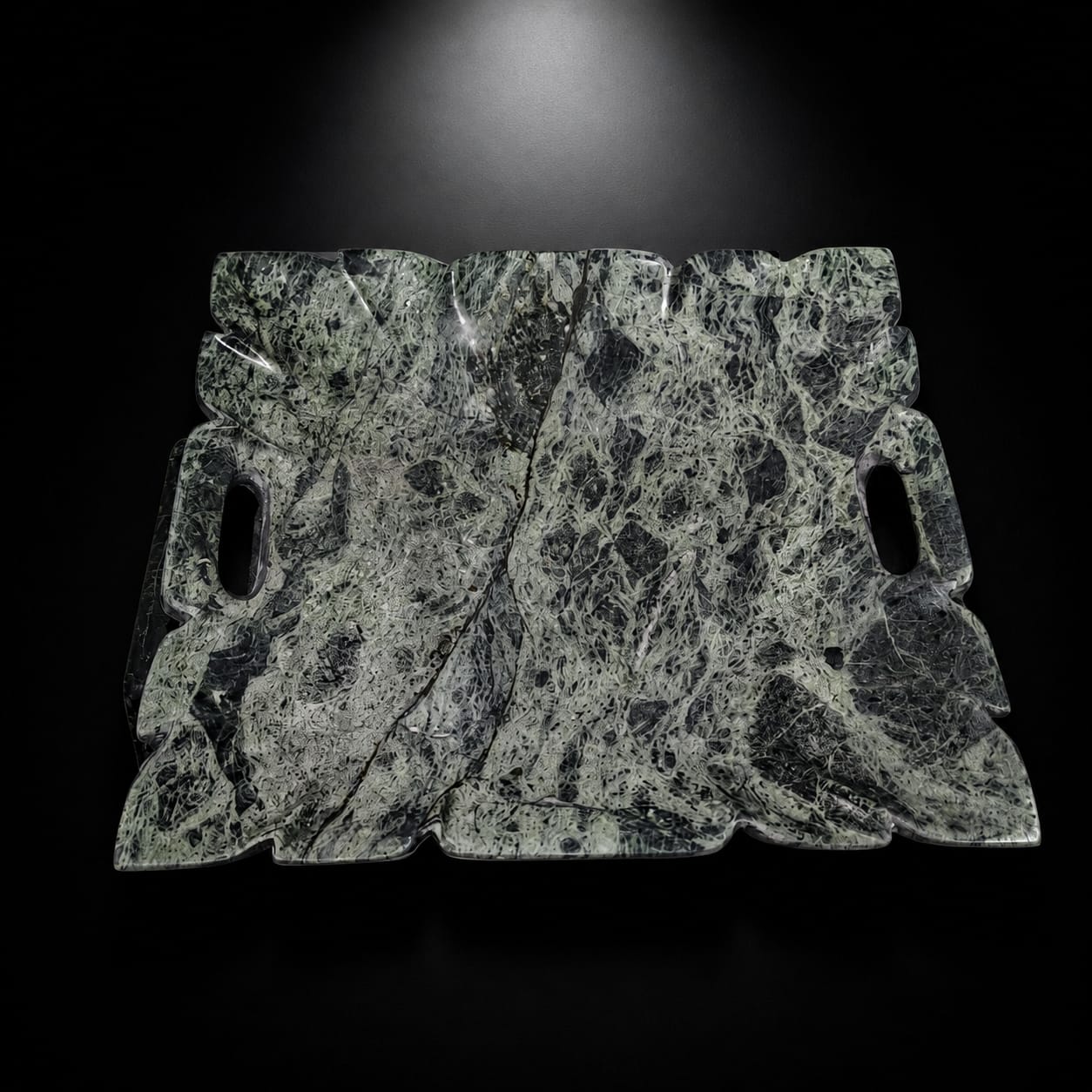 Luxury Natural Marble Serving Tray with Handles – Artistic Edge Design