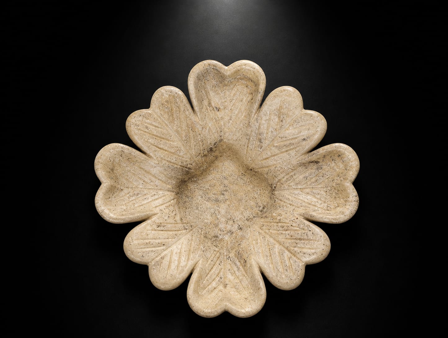 Luxury Floral Marble Decorative Bowl – Handcrafted Stone Centerpiece