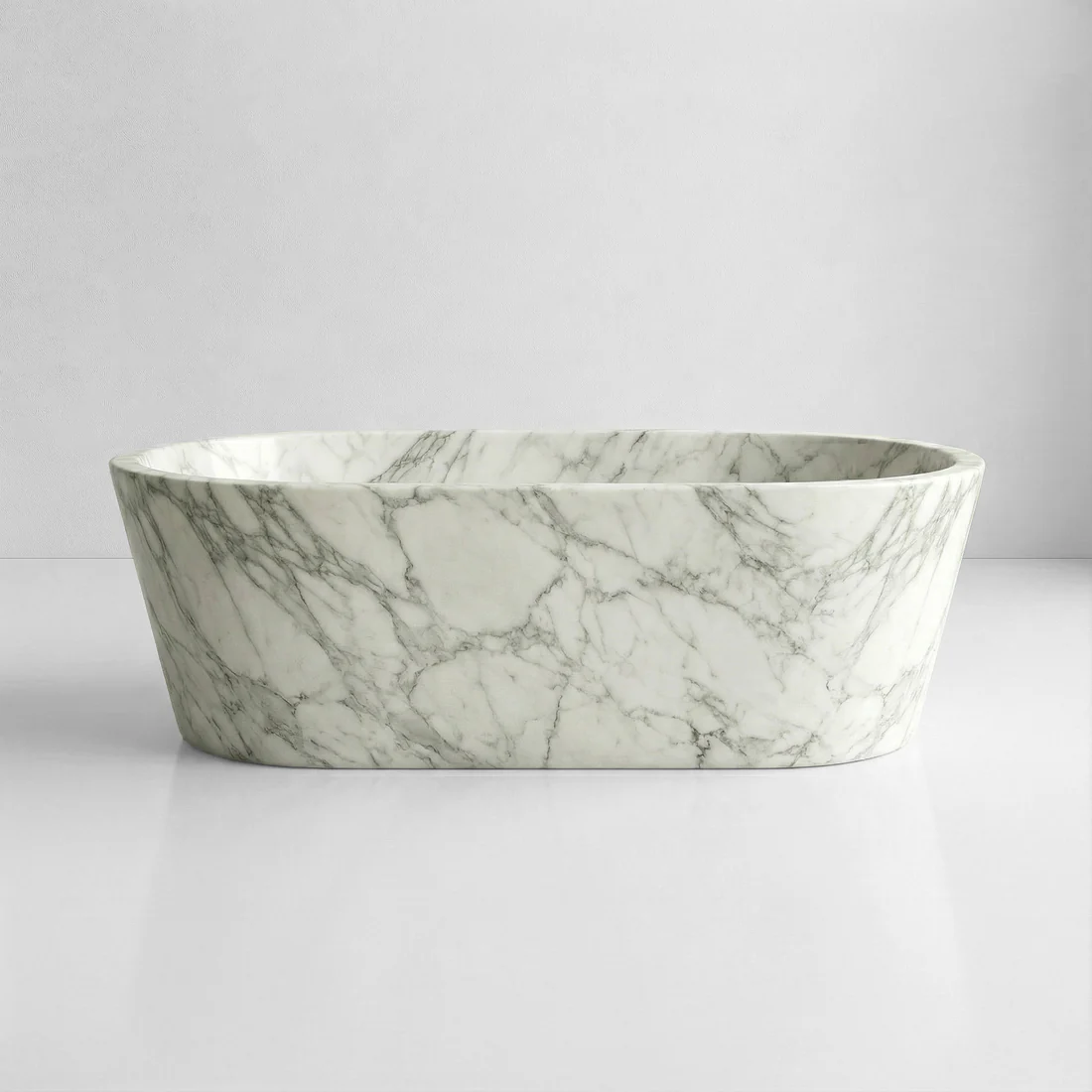 Arabescato Marble Freestanding Bathtub - Tapered