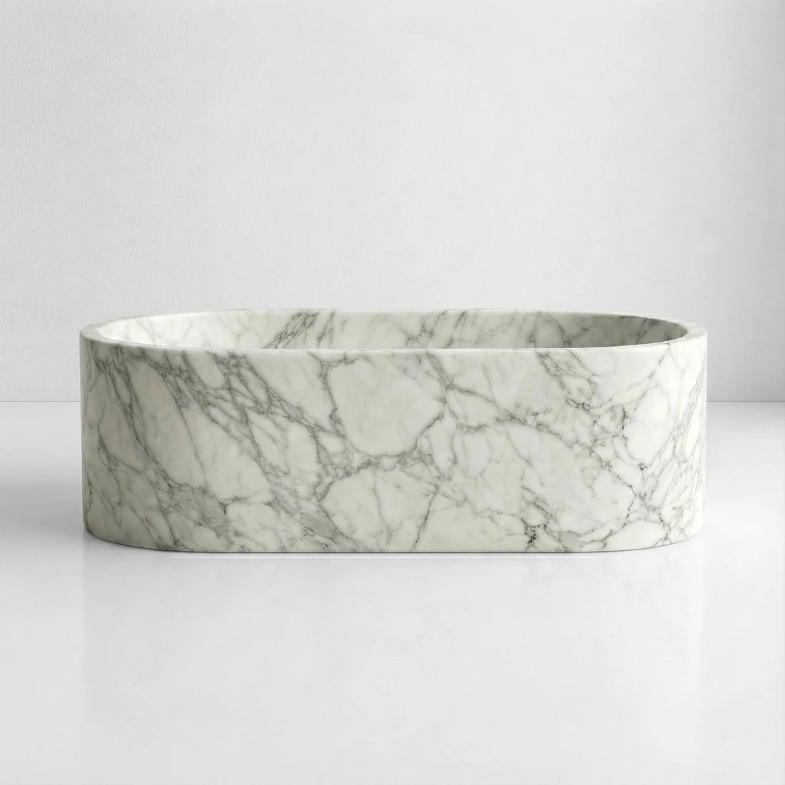 Arabescato Marble Freestanding Bathtub - Elliptical