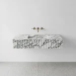 Arabescato Marble Single Sink - Fluted