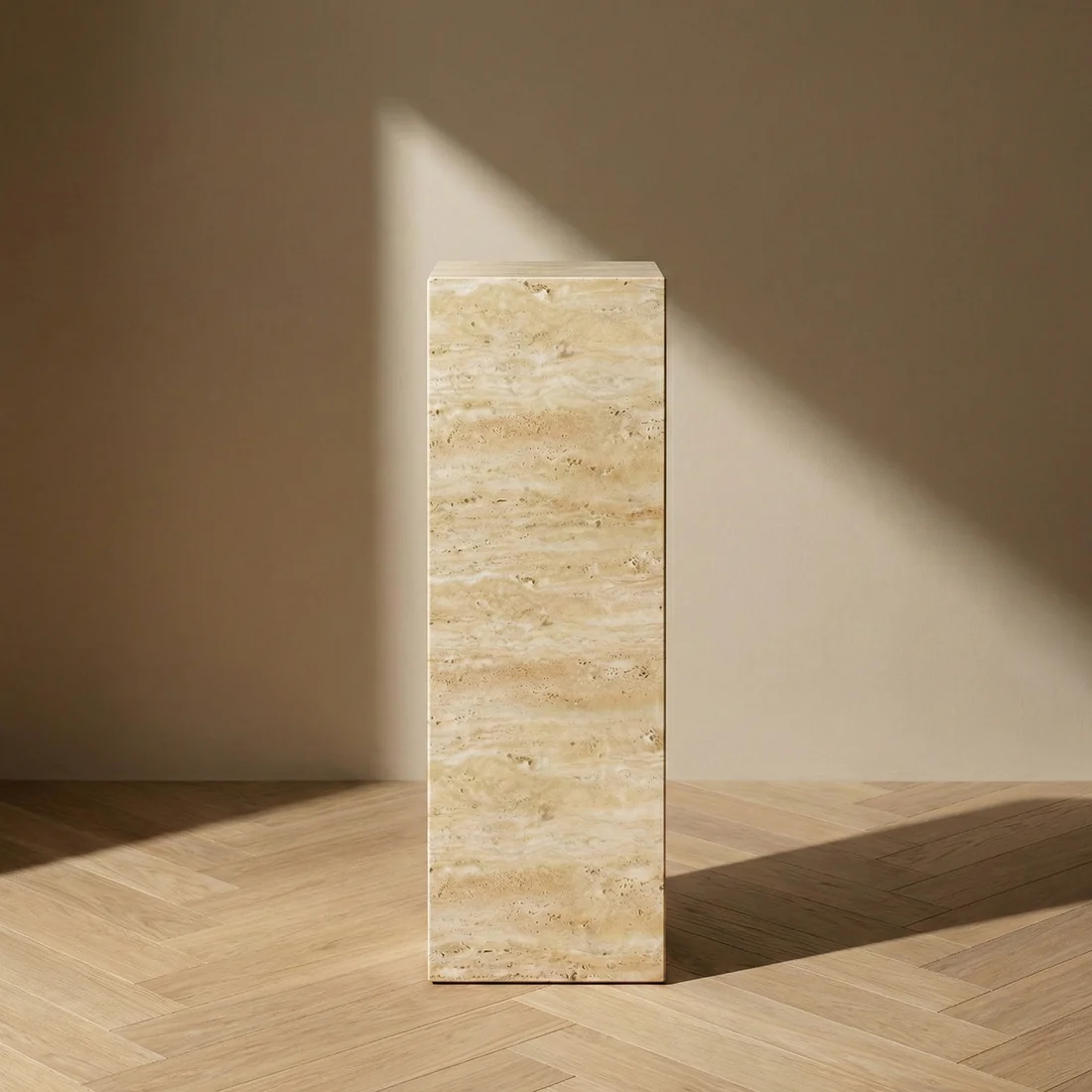 Beige Travertine Pedestal Stand