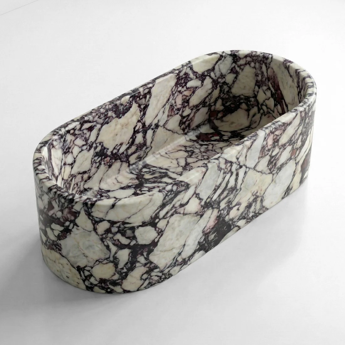 Calacatta Viola Marble Freestanding Bathtub - Elliptical - Image 3