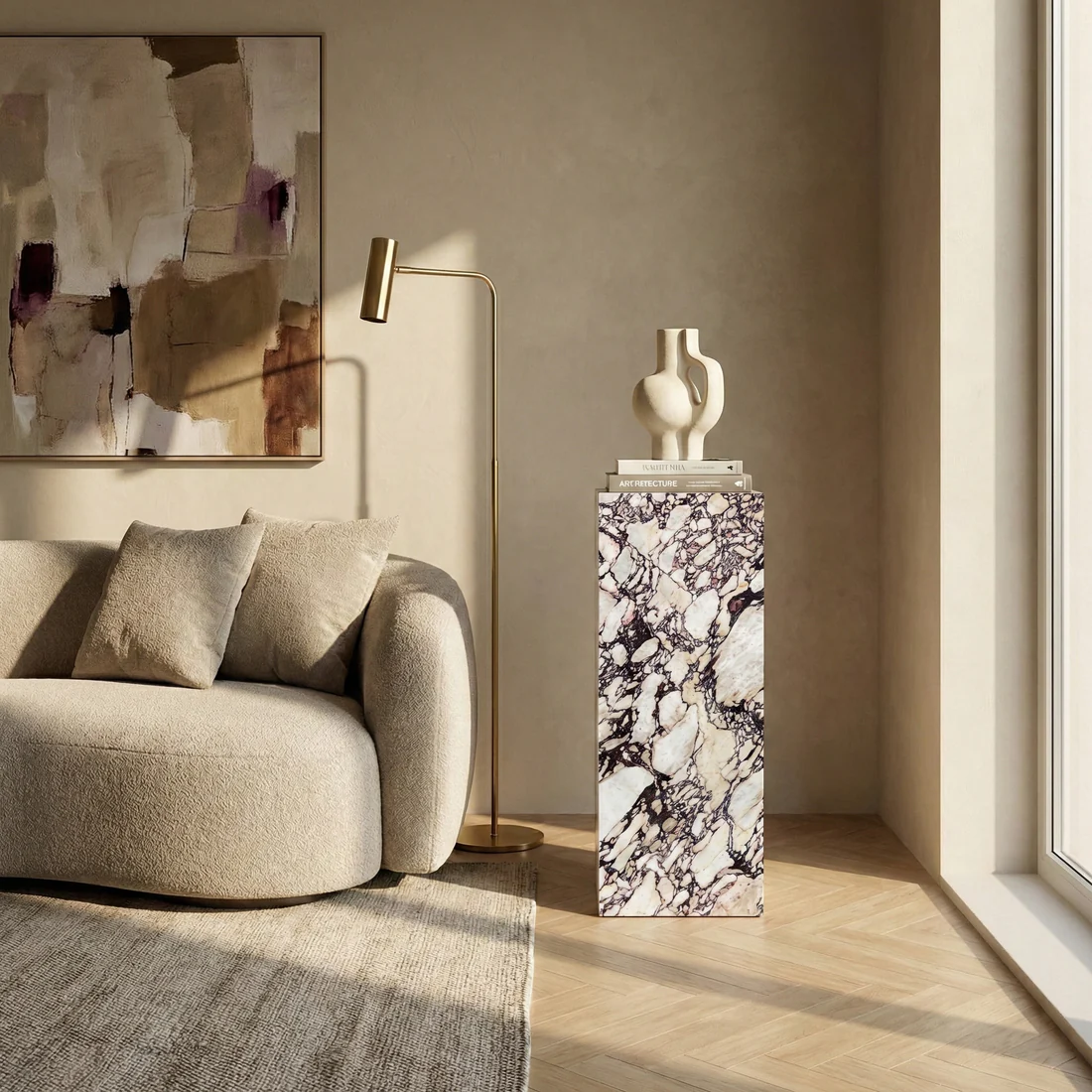 Calacatta Viola Marble Pedestal Stand 5 REVIEWS - Image 3