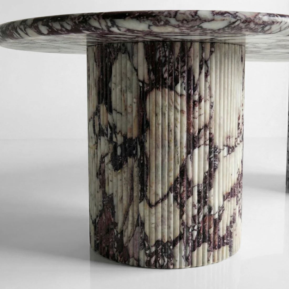 Calacatta Viola Marble Oval Dining Table - Fluted - Image 4