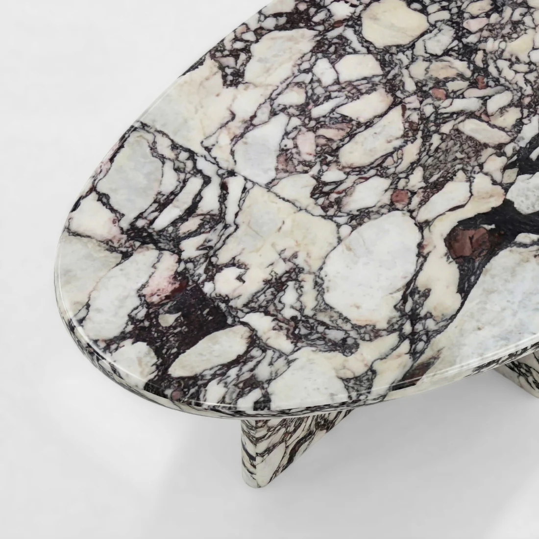 Calacatta Viola Marble Coffee Table - Pebble - Image 3