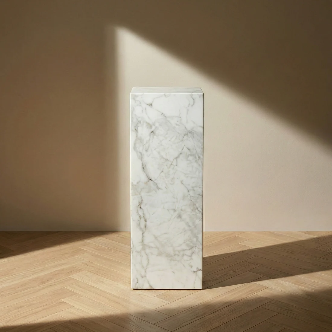 White Carrara Marble Pedestal Stand