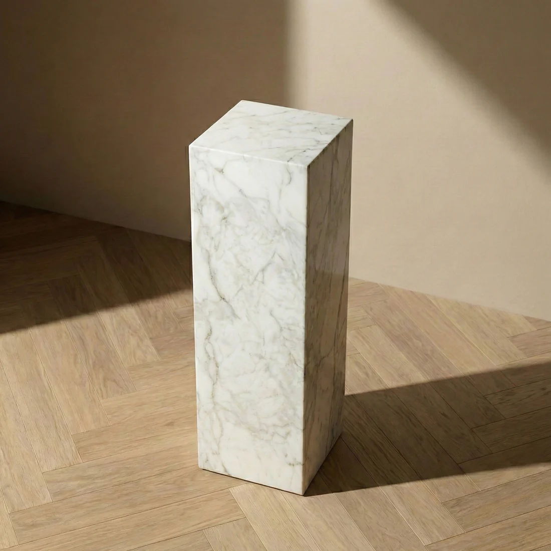 White Carrara Marble Pedestal Stand - Image 3