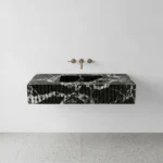 Grand Antique Marble Single Sink - Fluted
