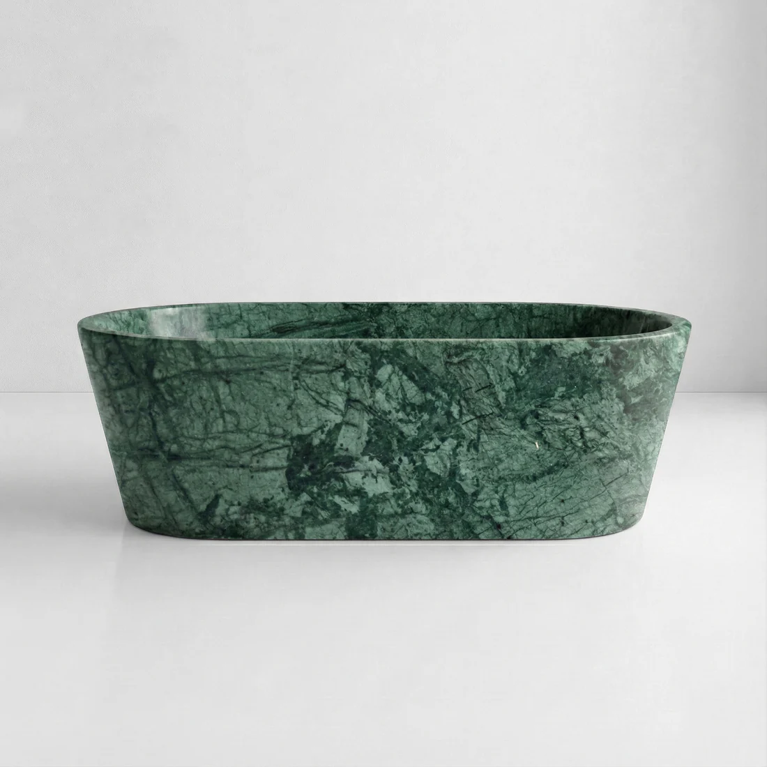 Green Guatemala Marble Freestanding Bathtub - Tapered - Image 3