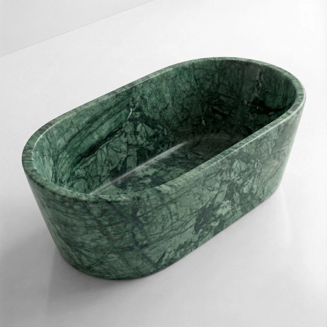 Green Guatemala Marble Freestanding Bathtub - Tapered